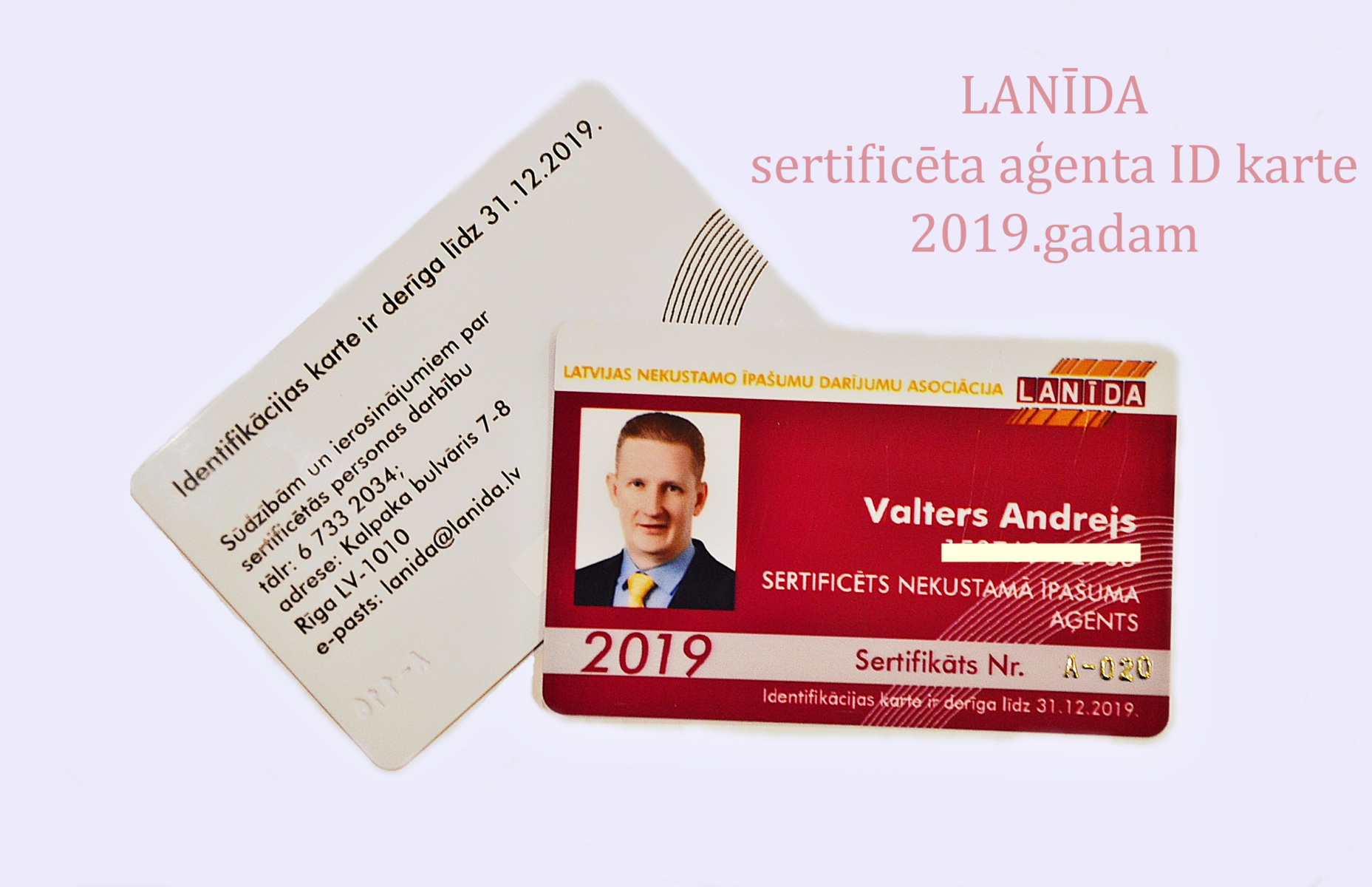 LANĪDA sertificēta aģenta ID karte