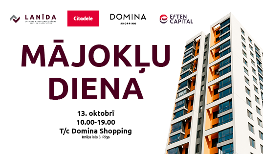 Šo piektdien, 13. oktobrī, tirdzniecības centrā “Domina Shopping” notiks Mājokļu diena